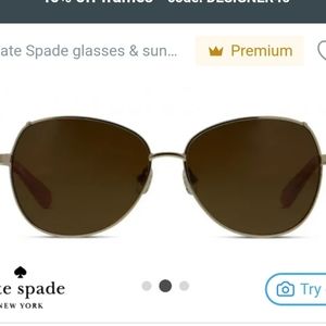 NWT Kate Spade Candida/P/S Gold Aviator Sunglasses